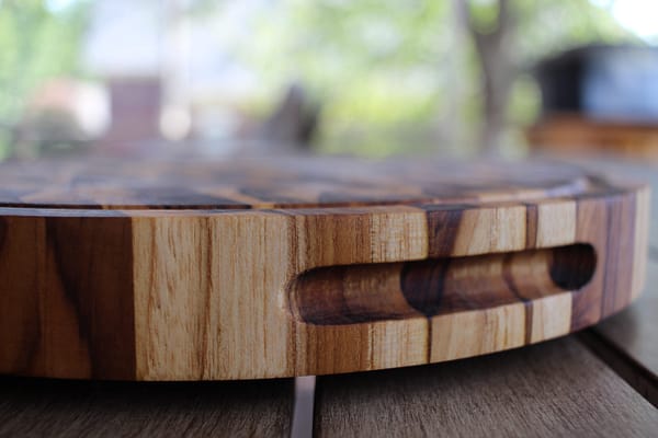 Teak End Grain Cutting Board - 14" Round - Image 2